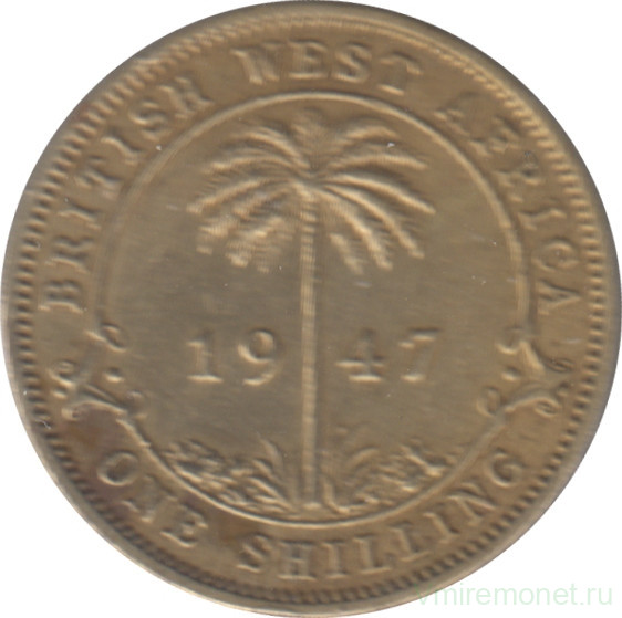 Монета. Британская Западная Африка. 1 шиллинг 1947 год. Без отметки монетного двора.