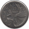 Монета. Канада. 25 центов 2010 год. ав.