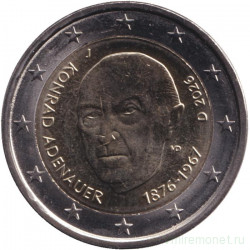Монета. Германия. 2 евро 2026 год. Конрад Аденауэр. (J).