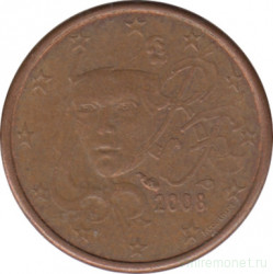 Монета. Франция. 1 цент 2008 год.