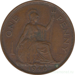 Монета. Великобритания. 1 пенни 1946 год.