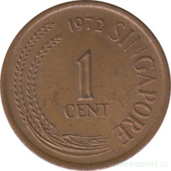 Монета. Сингапур. 1 цент 1972 год.