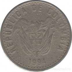 Монета. Колумбия. 50 песо 1994 год.