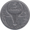 Монета. Мадагаскар. 5 франков 1977 год. рев.