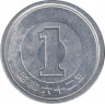Монета. Япония. 1 йена 1987 год (62-й год эры Сёва). ав.