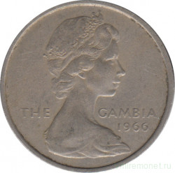 Монета. Гамбия. 1 шиллинг 1966 год.