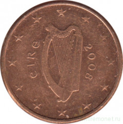 Монета. Ирландия. 1 цент 2008 год.