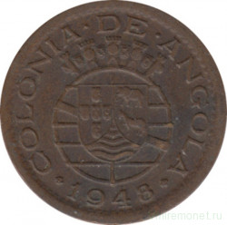 Монета. Ангола. 10 сентаво 1948 год. 300 лет революции 1648 года.