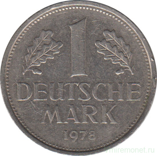 Монета. ФРГ. 1 марка 1978 год. Монетный двор - Гамбург (J).