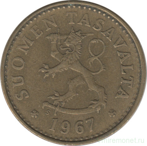 Монета. Финляндия. 10 пенни 1967 год.