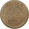 Монета. Франция. 10 сантимов 1962 год. ав.