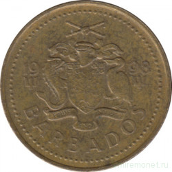 Монета. Барбадос. 5 центов 1998 год.
