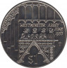 Монета. Фиджи. 1 доллар 2002 год. 50 лет коронации Елизаветы II. ав.