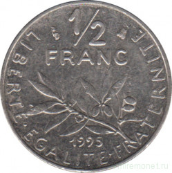 Монета. Франция. 1/2 франка 1995 год.