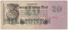 Банкнота. Германия. Веймарская республика. 20 миллионов марок 1923 год. Серийный номер - две цифры, две буквы, шесть цифр (красные,мелкие). ав.