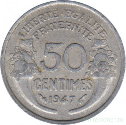 Монета. Франция. 50 сантимов 1947 год. Монетный двор - Париж.