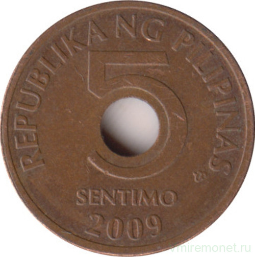 Монета. Филиппины. 5 сентимо 2009 год.