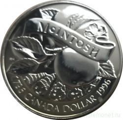 Монета. Канада. 1 доллар 1996 год. Яблоки Мекинтош.