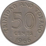 Монета. Тринидад и Тобаго. 50 центов 1966 год. ав.