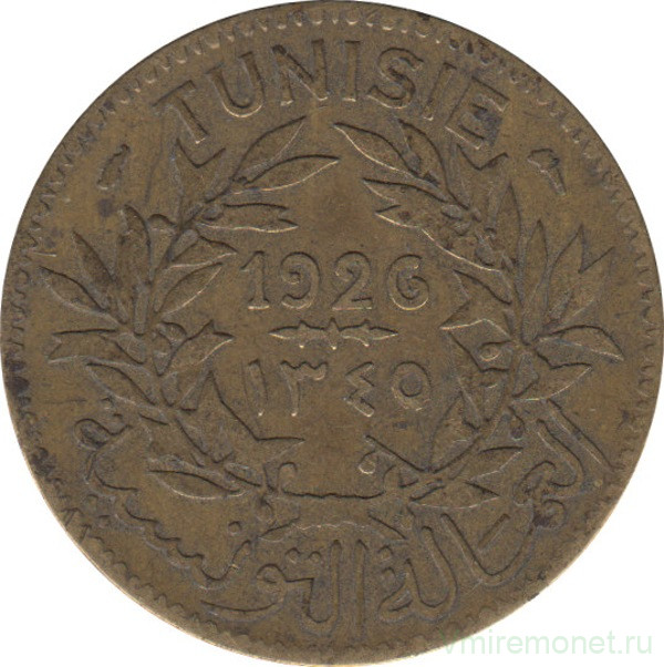 Монета. Тунис. 1 франк 1926 (1345) год.