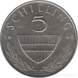 Монета. Австрия. 5 шиллингов 1993 год.