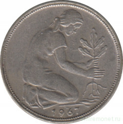 Монета. ФРГ. 50 пфеннигов 1967 год. Монетный двор - Штутгарт (F).