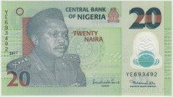 Банкнота. Нигерия. 20 найр 2011 год. Номер - 6 цифр. Тип 34g (1).
