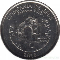 Монета. Панама. 1/2 бальбоа 2016 год. Церковь Ла Компания де Хесус. Панама-Вьехо.