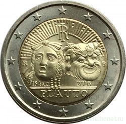 Монета. Италия. 2 евро 2016 год. Плавт.