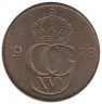 Аверс. Монета. Швеция. 5 эре 1978 год.