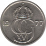 Аверс.Монета. Швеция. 50 эре 1977 год.