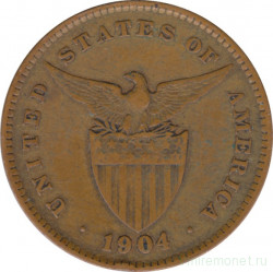 Монета. Филиппины. 1 сентаво 1904 год.