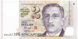 Банкнота. Сингапур. 2 доллара 2006 - 2022 года.  Тип 46f (1 ромб).