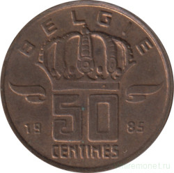 Монета. Бельгия. 50 сантимов 1985 год. BELGIE.