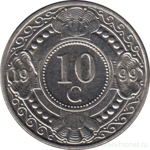 Монета. Нидерландские Антильские острова. 10 центов 1999 год.