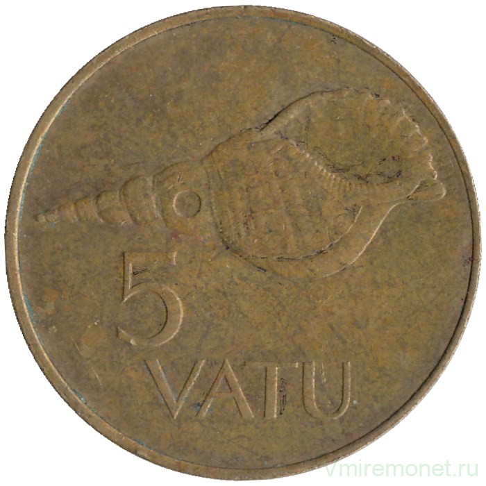 Монета. Вануату. 5 вату 1995 год.
