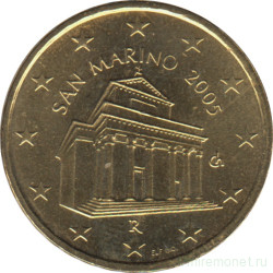 Монета. Сан-Марино. 10 центов 2005 год.