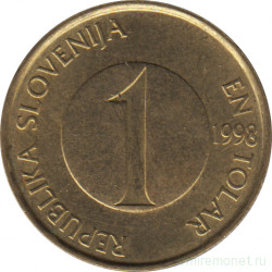 Монета. Словения. 1 толар 1998 год.