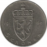 Монета. Норвегия. 5 крон 1980 год. ав.