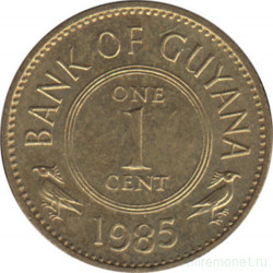 Монета. Гайана. 1 цент 1985 год. Цветы на реверсе.