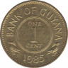 Монета. Гайана. 1 цент 1985 год. (цветы на реверсе). ав.