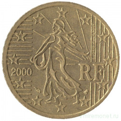 Монета. Франция. 50 центов 2000 год.