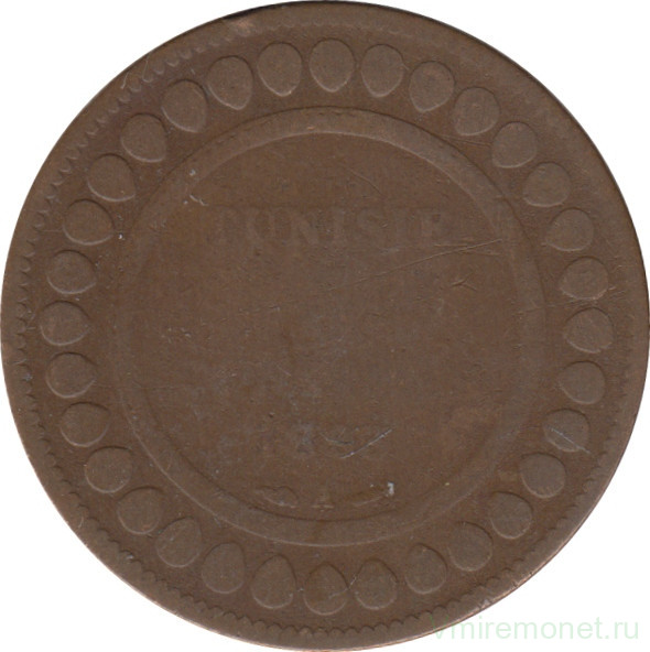 Монета. Тунис. 5 сантимов 1893 (1310) год.
