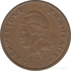 Монета. Французская Полинезия. 100 франков 2003 год.