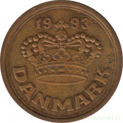 Монета. Дания. 50 эре 1993 год.