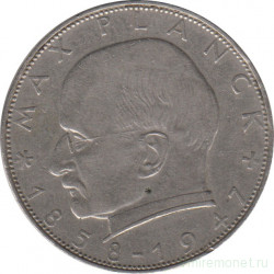 Монета. ФРГ. 2 марки 1961 год. Макс Планк. Монетный двор - Мюнхен (D).