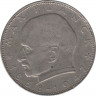 Монета. ФРГ. 2 марки 1961 год. Макс Планк. Монетный двор - Мюнхен (D). ав. Монета. ФРГ. 2 марки 1961 год. Макс Планк. Монетный двор - Мюнхен (D). ав.