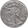Монета. США. 50 центов 1944 год. Шагающая свобода. ав.