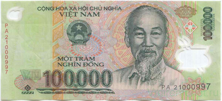 Банкнота. Вьетнам. 100000 донгов 2021 год. Тип 122(4).
