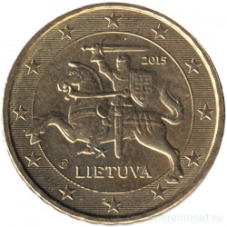 Монета. Литва. 10 центов 2015 год. 
